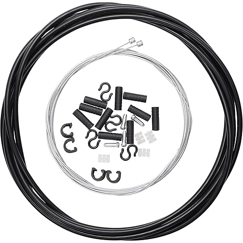 Caija-H Universal Bicycle Shifter Cable Housing Set,Bike Shift Cable Housing Kit for Shimano Sram Derailleur,Black/Blue/Red/White Outer Wires Length 3000mm/9.84ft