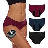 YESWEL Period Underwear For Women, Leak-Proof Hipster, Brief, Heavy Flow, 3 Pack
