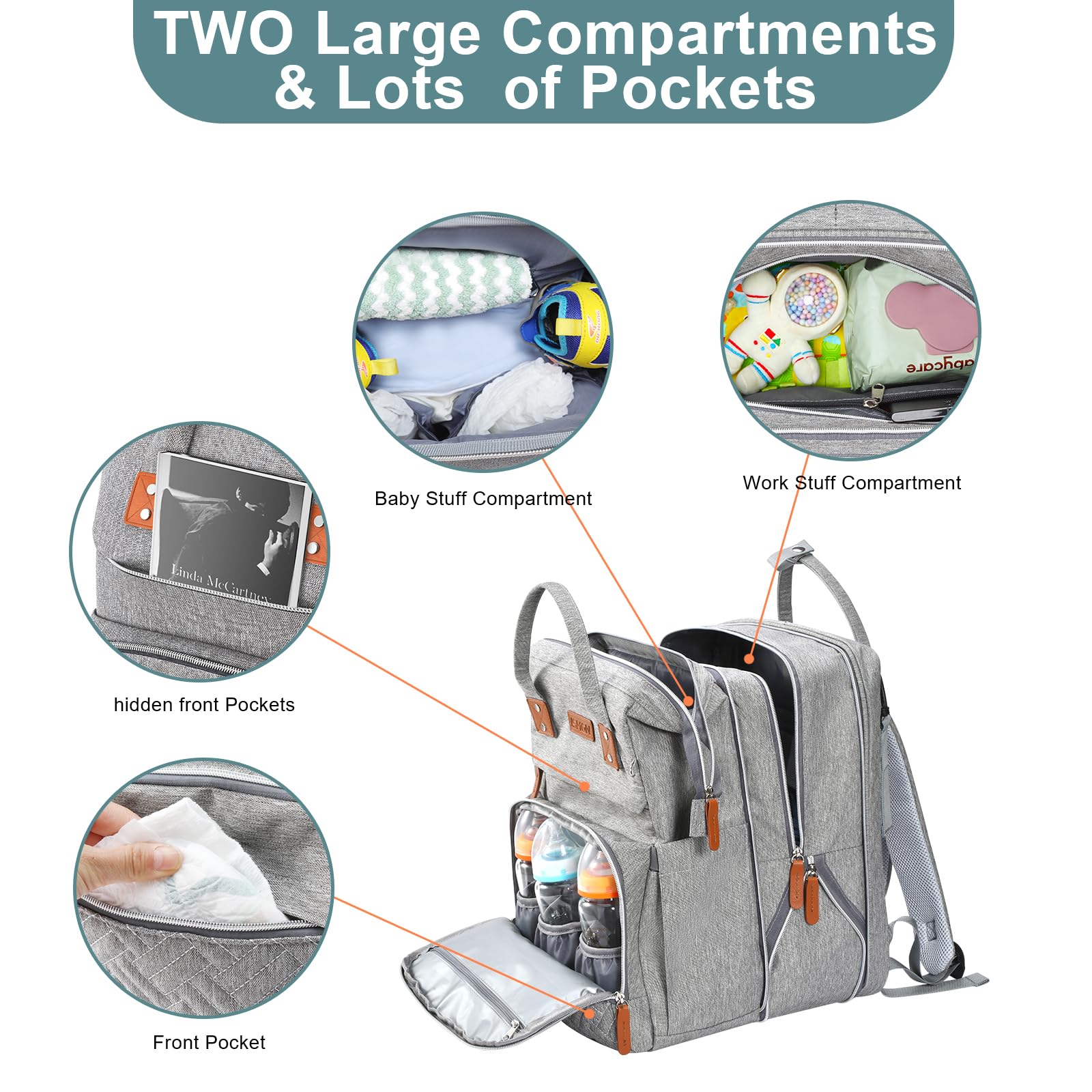 Extra Large Diaper Bag Backpack, Expandable Diaper Bag, Twin Diaper Bag