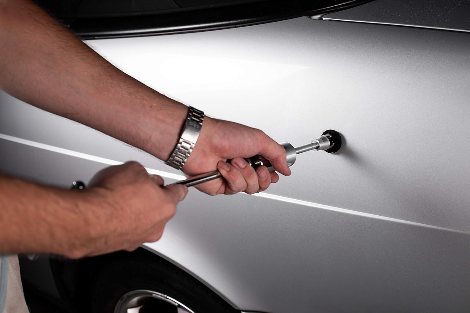 Zento Deals Car Dent Removal Tool Kit - Premium Quality Tool Kit, Paintless Dent Puller for Car Mishaps, Car Body Dent Puller and Repair Kit with Glur Gun and Hot Melt Sticks: Automotive