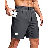 G Gradual Men's Athletic Running Shorts with Zipper Pockets Quick Dry 7"/ 5"/ 9" Workout Gym Shorts for Basketball Hiking