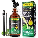 Jamaican Black Castor Oil - 100% Pure and Organic, Cold Pressed in Glass Bottles for Hair Growth, Eyebrow Nourishment, and Sk