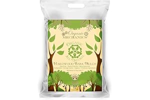 Organic Mechanics Hardwood Bark Mulch, 2 Cubic Feet - Promotes Root Growth and Water Retention - for Trees, Shrubs, Perennials, Annuals, and Gardening - Peat-Free, Eco-Friendly & Locally Sourced
