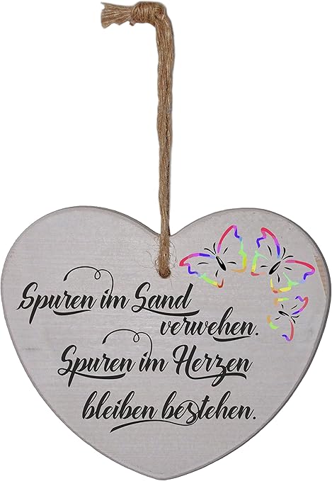 Holzherz Bedruckt Anstelle Gravur Vintage Herz Aus Fichtenholz Weiss Lackiert Mit Hochwertigem Farbigen Aufdruck Grosse 18cmx16cmx1cm