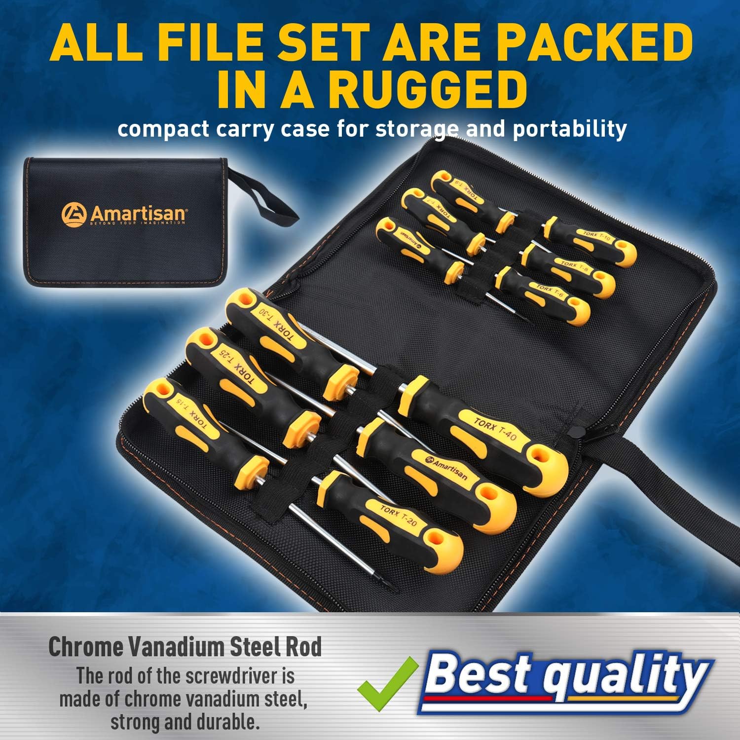 Amartisan 12-Piece Magnetic Torx Screwdrivers Set, Magnetic Torx Driver Star Screwdrivers Set T5 - T40 Best Choice: Home Improvement