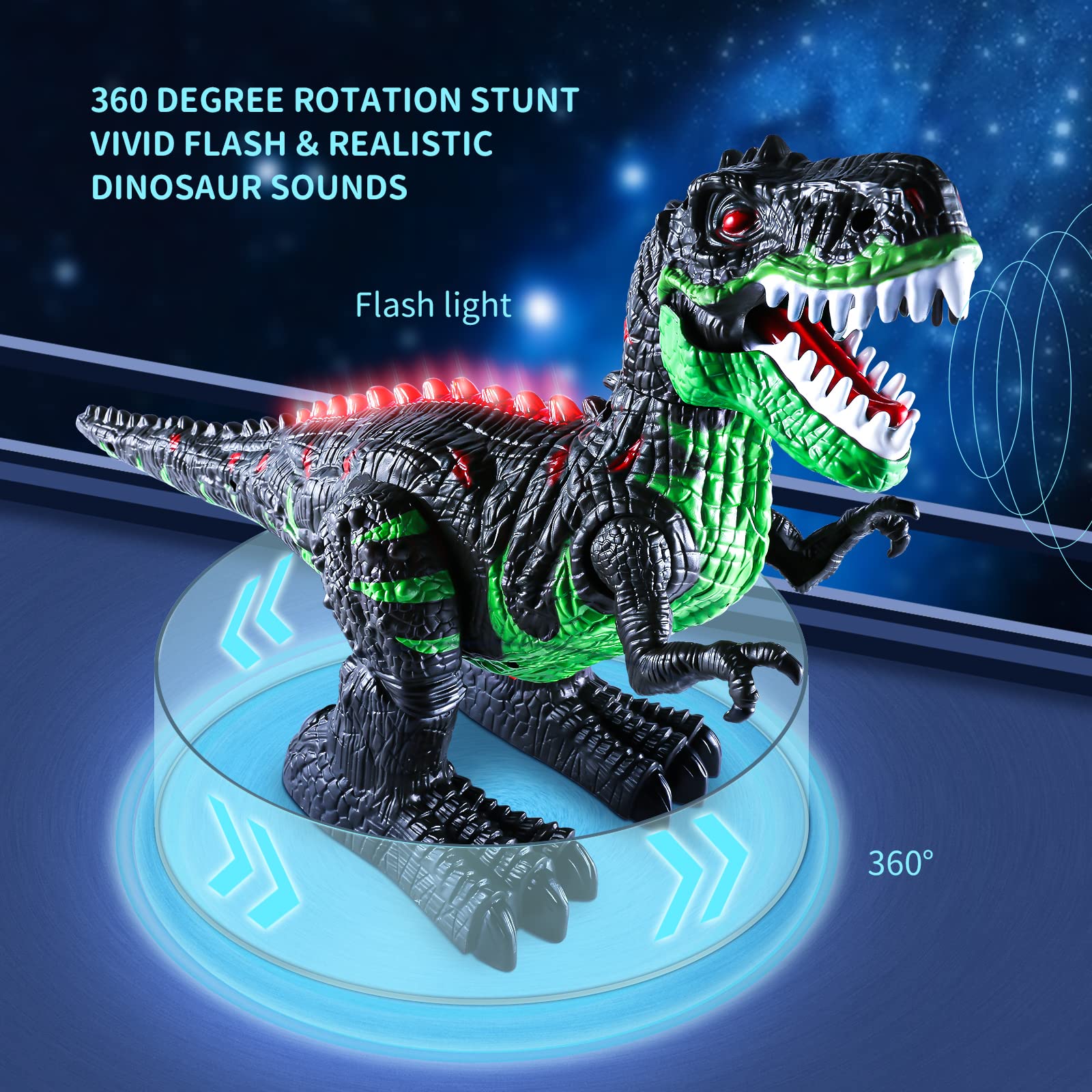 TEMI 8 Channels 2.4G Remote Control Dinosaur Toys for Kids 3 4 5 6 7