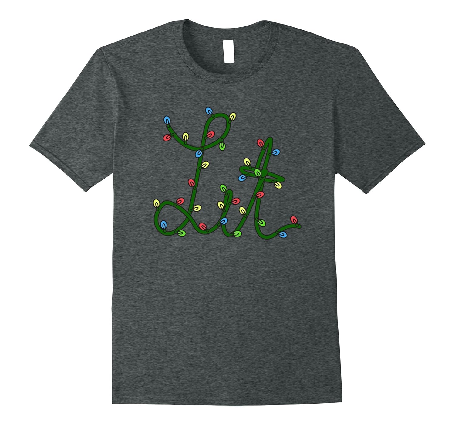 Let's Get Lit X-Mas Lights Christmas Holiday T-Shirt-ANZ