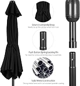 Yaheetech Garden Parasol 2.3M Patio Umbrella with 6 Ribs Black view 5