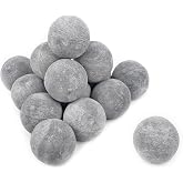 Skyflame 3 Inch Gray Fireplace Balls for Fire Pit Decorative | 15-Pack, Round Ceramic Fire Stones Set, Indoor and Outdoor Use, Heat Resistant, Smokeless