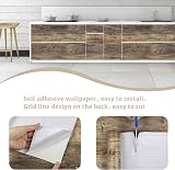 Abyssaly Wood Effect Vinyl Wrap 60x500cm Self Adhesive Brown Oak Wallpaper view 6