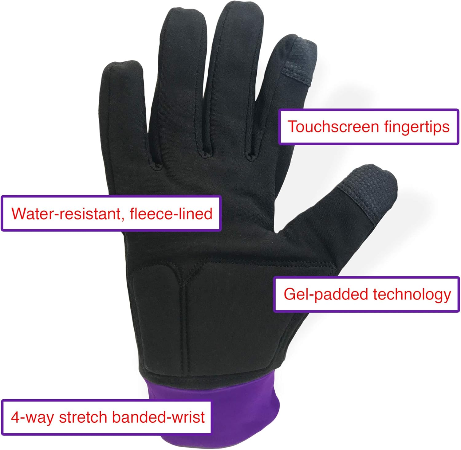 ColorFlow Skating Water-Resistant Ice Skating Gloves with Protective Padding, Touchscreen Fingertips, Fleece Lining : Sports & Outdoors