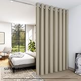 Deconovo Door Curtain Eyelet Thermal Insulated 100 x 95 Beige 1 Panel view 4