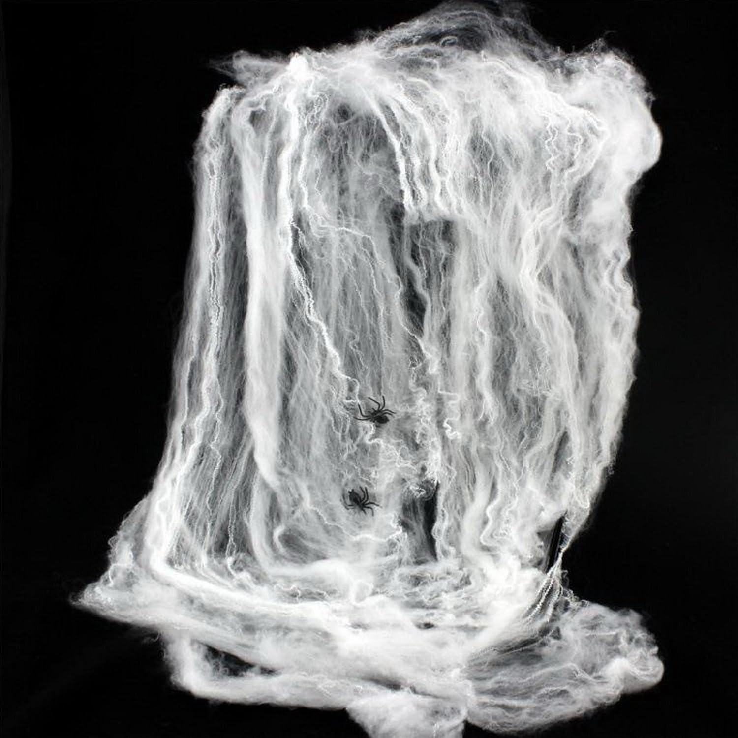 30 Packs of 40g Halloween Spider Web with 120 Spiders for Haunted House Decoration, Stretchable Cobweb - Image 3