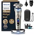 Philips Norelco Shaver i9000 Prestige Ultra, Wet & Dry Electric Shaver, White Gold, SenseIQ Pro Technology, Triple Lift & Cut System, 360 Rotating NanoTech Precision Blades, Beard Styler, XP9403/88