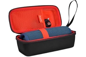 ZUJFPL EVA Hard Case Campatible with JBL Flip7/6/5 Waterproof Portable Bluetooth Speaker, Case fit for JBL Flip 4 Premium Travel Protective Carrying Storage Bag.Fits USB Cable and Charge(Red)