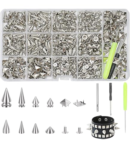 Amazon.com: YORANYO 80 Sets Mixed Shape Spikes and Studs Assorted