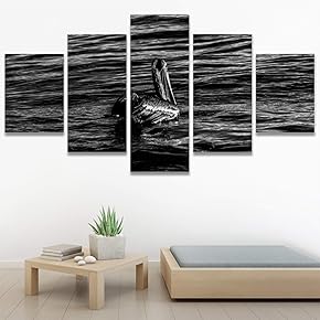 SIGNWIN 5 Panel Canvas Wall Art Bird on...