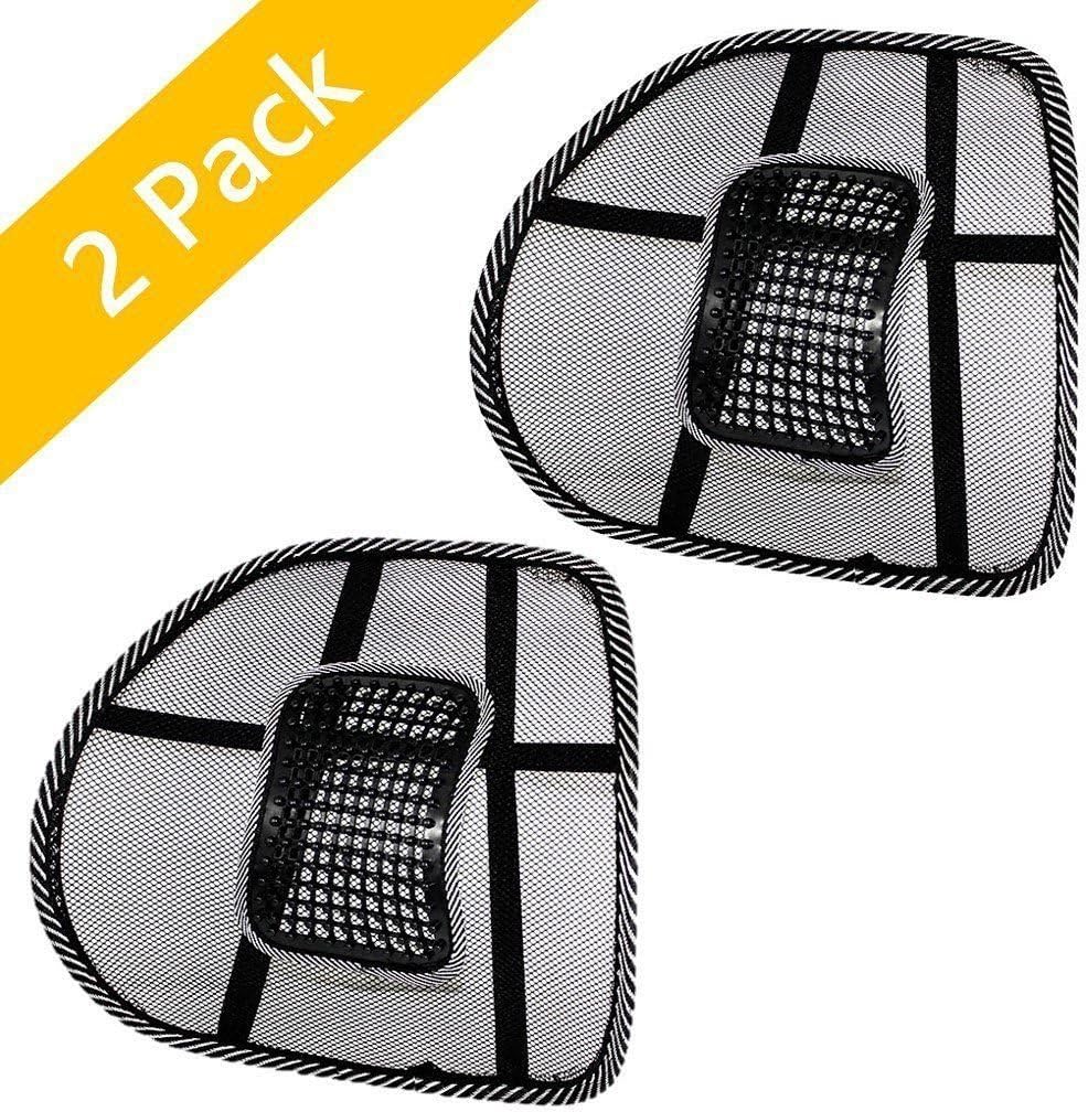 riverview Mesh Lumbar Back Brace Support Office, Home, Car Seat Chair Cushion Cool, Black