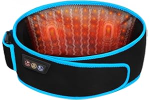 SHINE WELL Cordless Red Light Therapy Massage Belt with 3 Heat Levels and Vibrating, Lower Back Massager FSA HSA Eligible,Battery Powered Back Massager