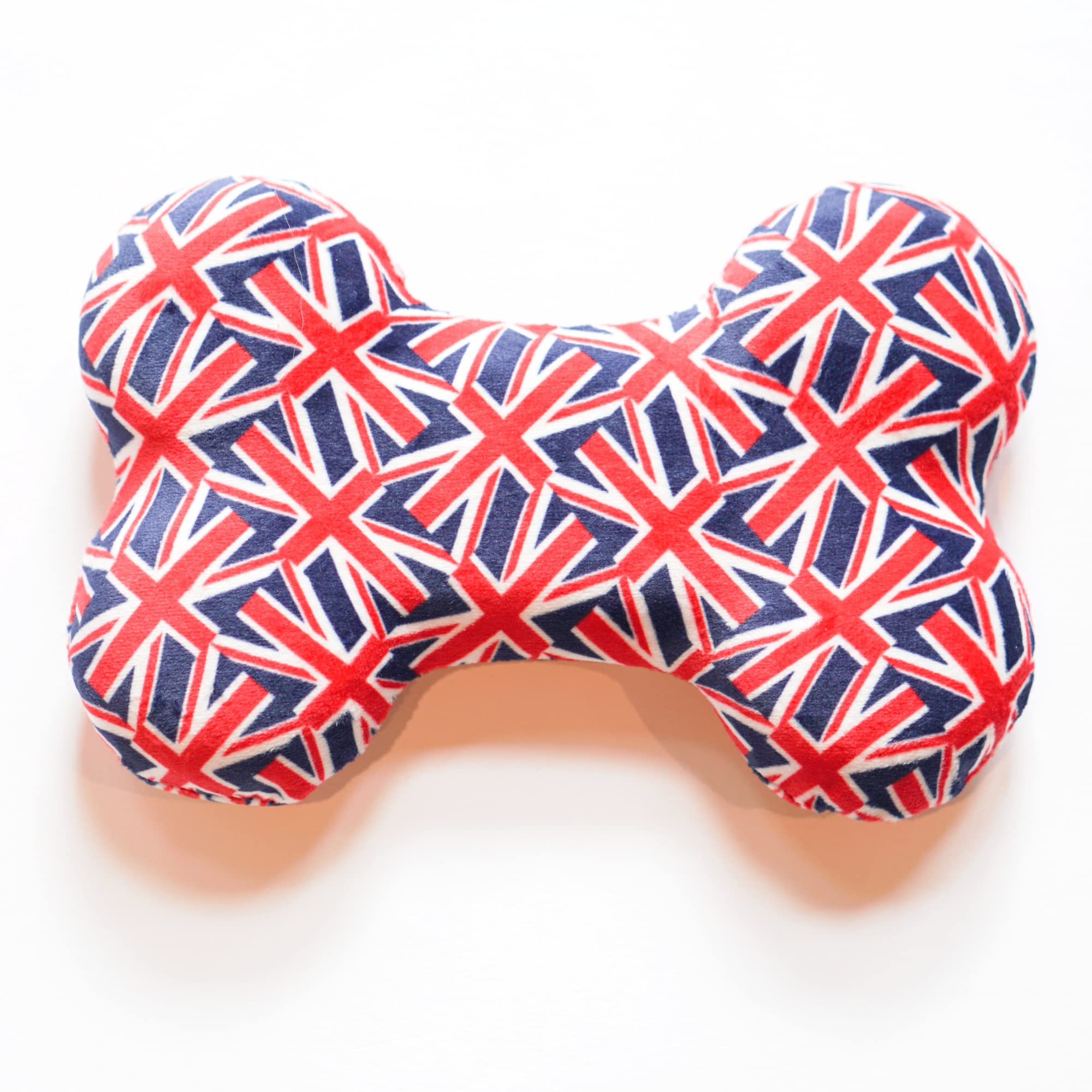 Pet London Union Jack British Flag Squeaker Bone Dog Toy-Full size squeaky insert- UK design