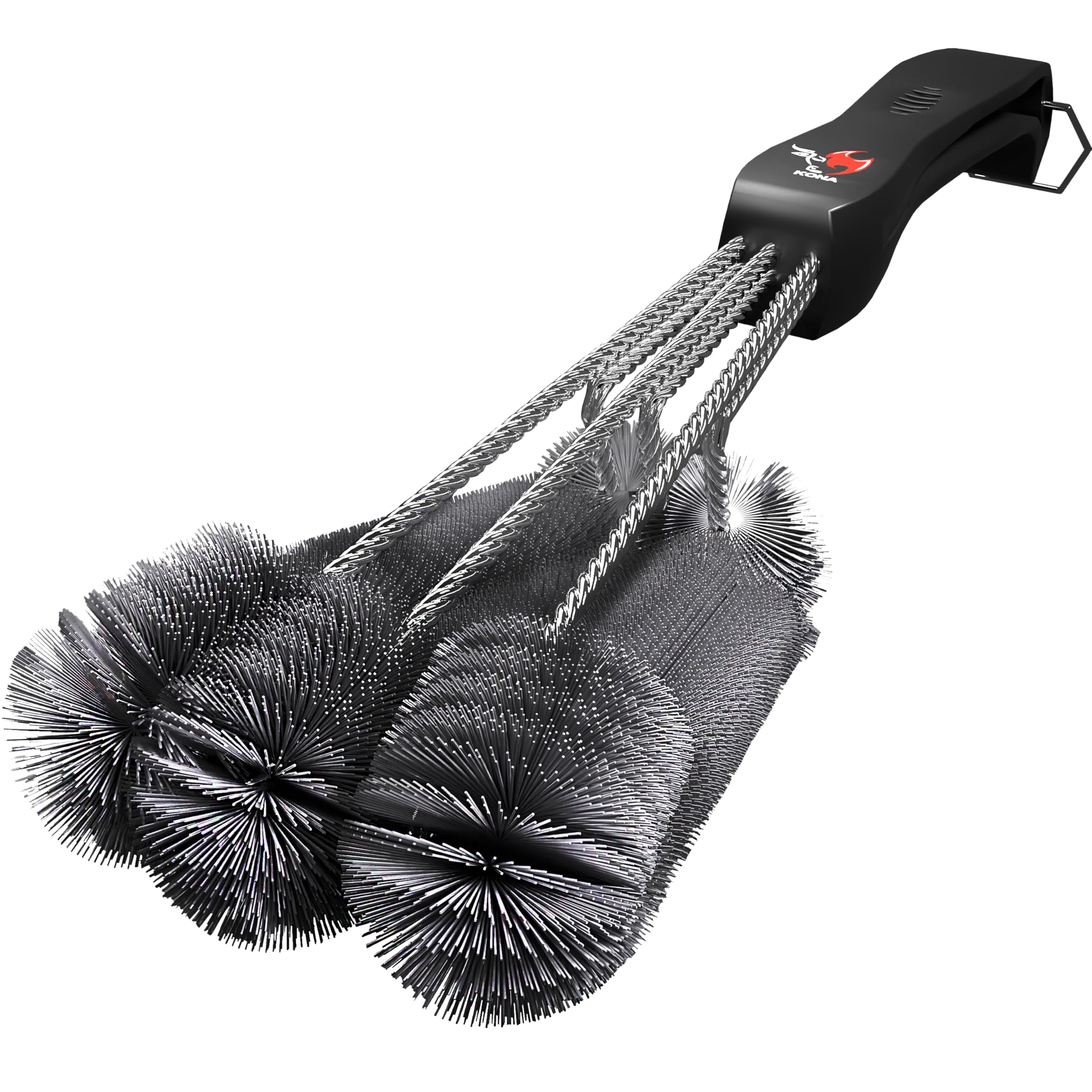 Kona 360° Clean Grill Brush - 18" Best BBQ Grill Brush - Stainless Steel 3-In-1 Grill Cleaner Provides Effortless Cleaning, Great Grill Accessories Gift