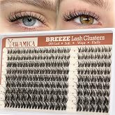 Spider Lash Clusters DIY Eyelash Extensions 10-16mm Wispy Fluffy Lashes Clusters DD Curl Cluster Eyelash Extensions Natural Eyelash Clusters with Seamless Clear Band by Yawamica