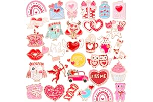 SANNIX 60Pcs Valentine's Pins, Valentine's Day Lapel Pins Love Heart Enamel Backpack Brooch Badge Pin for Clothes Bags Hats Accessories, 30 Styles