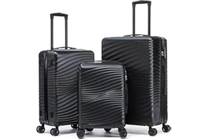 Rosamo Luggage Sets 3 Piece, ABS Suitcase Set (20/24/28), Hardside luggage with Spinner Wheels, Travel Luggage, 22x14x9 Airline Approved Carry on, Lightweight Luggage with High-Security Lock