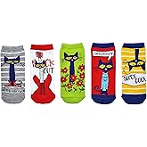 Pete the Cat Socks (Adult) (5 Pair) - (Women) Low Cut Socks - Fits Shoe Size: 4-10 (Ladies)