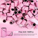 MelodySusie 100 Pcs Nail Drill Bits 180 Grit Sanding Bands for 3/32" Nail Drill view 4