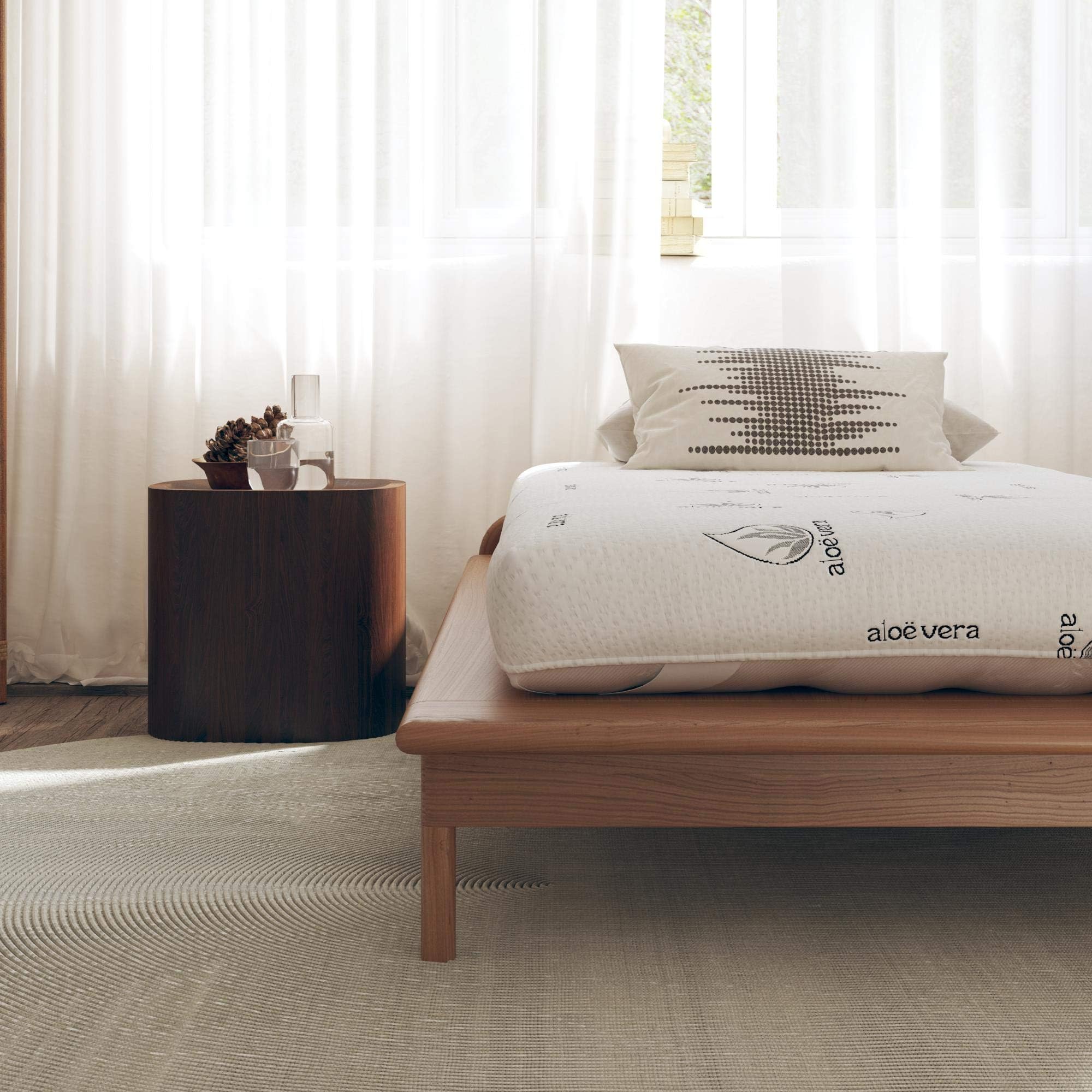 Signature Sleep Honest Elements 7" Natural Wool Mattress with Organic Cotton and Micro Coils, Twin Size, Made in USA