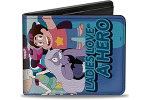 Buckle-Down Warner Bros. Animation Wallet, Bifold, Steven Universe Ladies Love a Hero Group Pose Blues, Vegan Leather, Blue, 