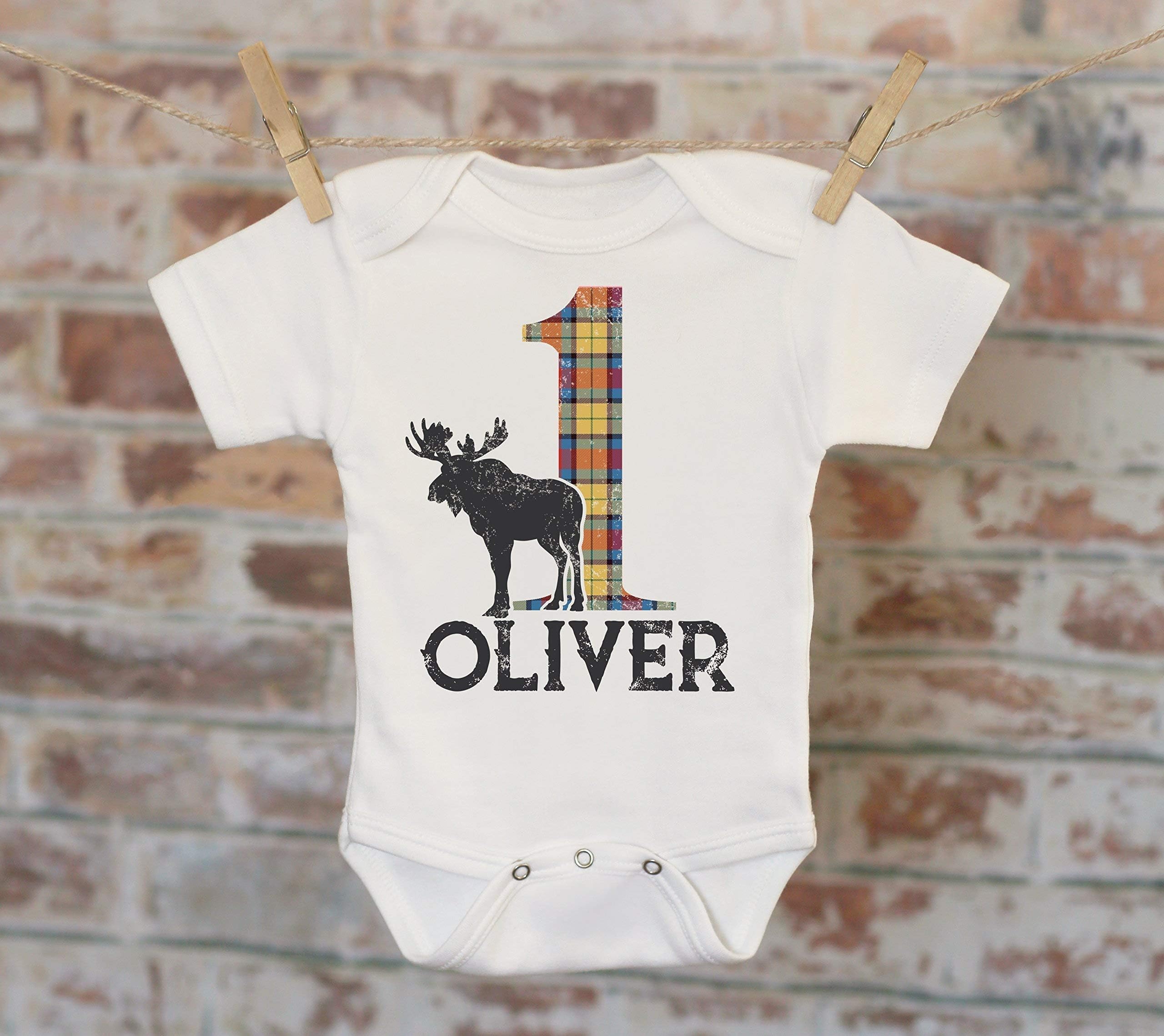 Birthday Scottish Plaid Customized Onesie®, Buffalo Plaid Birthday, Custom Baby Outfit, Personalized Onesie, Boys Birthday