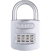 ABUS 160/50 B 160 All Weather Chrome 4 Dial Combination Padlock | Black/Silver