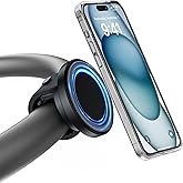 NINEFATICS Stroller Phone Holder, Compatible with MagSafe, Magnetic Handlebar Mount, 17x N52 Strong Magnets, Fits Treadmills,