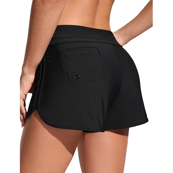 CRZ YOGA High Waisted Dolphin Board Shorts for Women 2.5'' - Quick