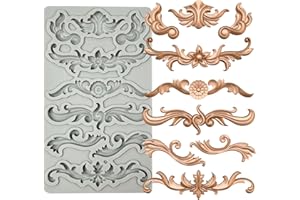 KAKIWYHHH Redesign Home Decor Moulds，Style B，Baroque Curlicues Scroll Lace，Sculpted Decoration ，Fondant,Sugar Craft,Cake Decorating, Epoxy Resin Silicone,Baking DIY,Craft,Soap,Polymer Clay，Molds
