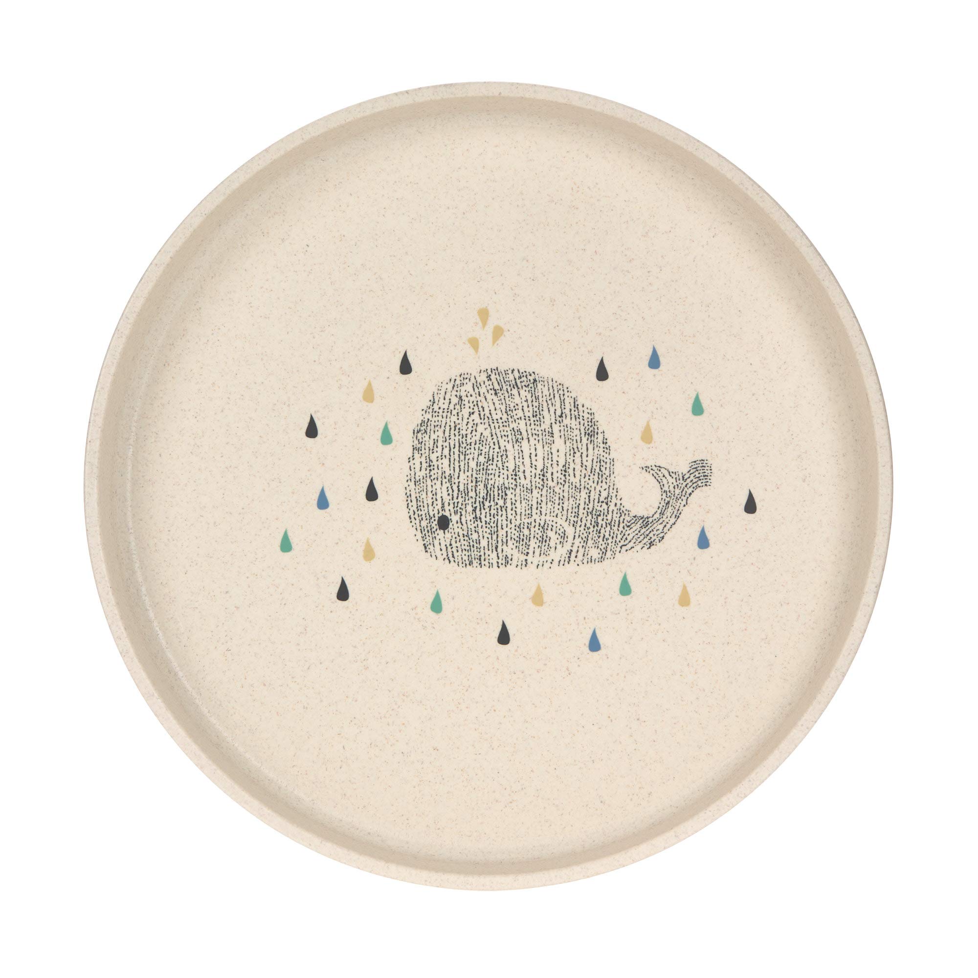 LÄSSIG Children's Melamine Plate BPA Dishwasher Microwave Plate Little Water Whale Blue