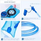 TANNOZHE 2L Hydration Water Bladder BPA Free Leak Proof Blue view 4