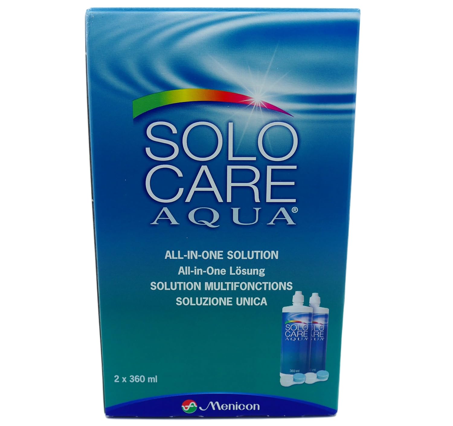 Solocare Aqua Contact Lens Solution 3 Month Pack (360mlx2) by Solocare