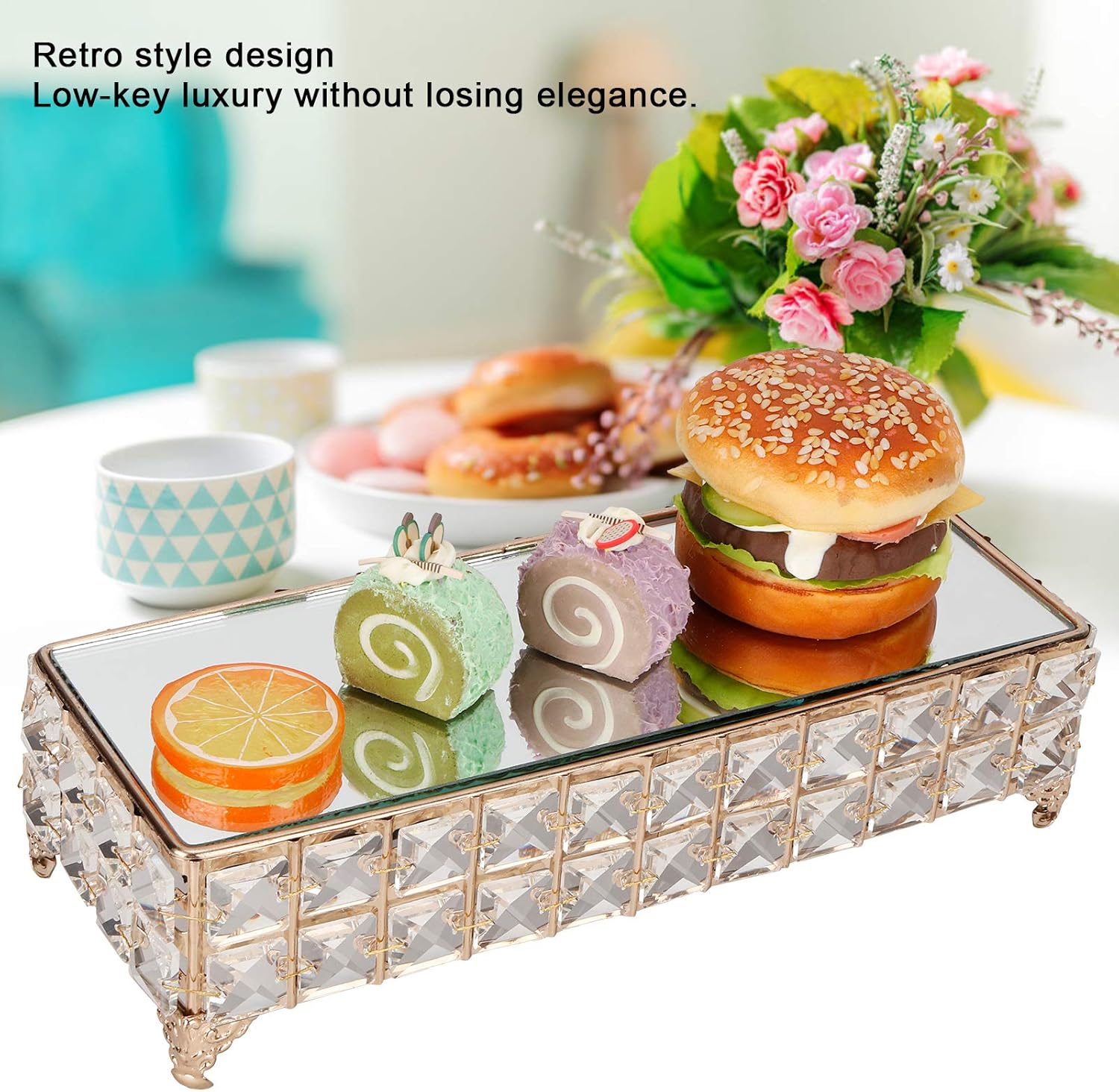 Support De Support De Gateau Rectangulaire En Fer Forge Plateau De Dessert Aux Fruits Pour Les Fournitures De Fete De Mariage A La Maison Support De Gateau Assiettes Et Plats De Service