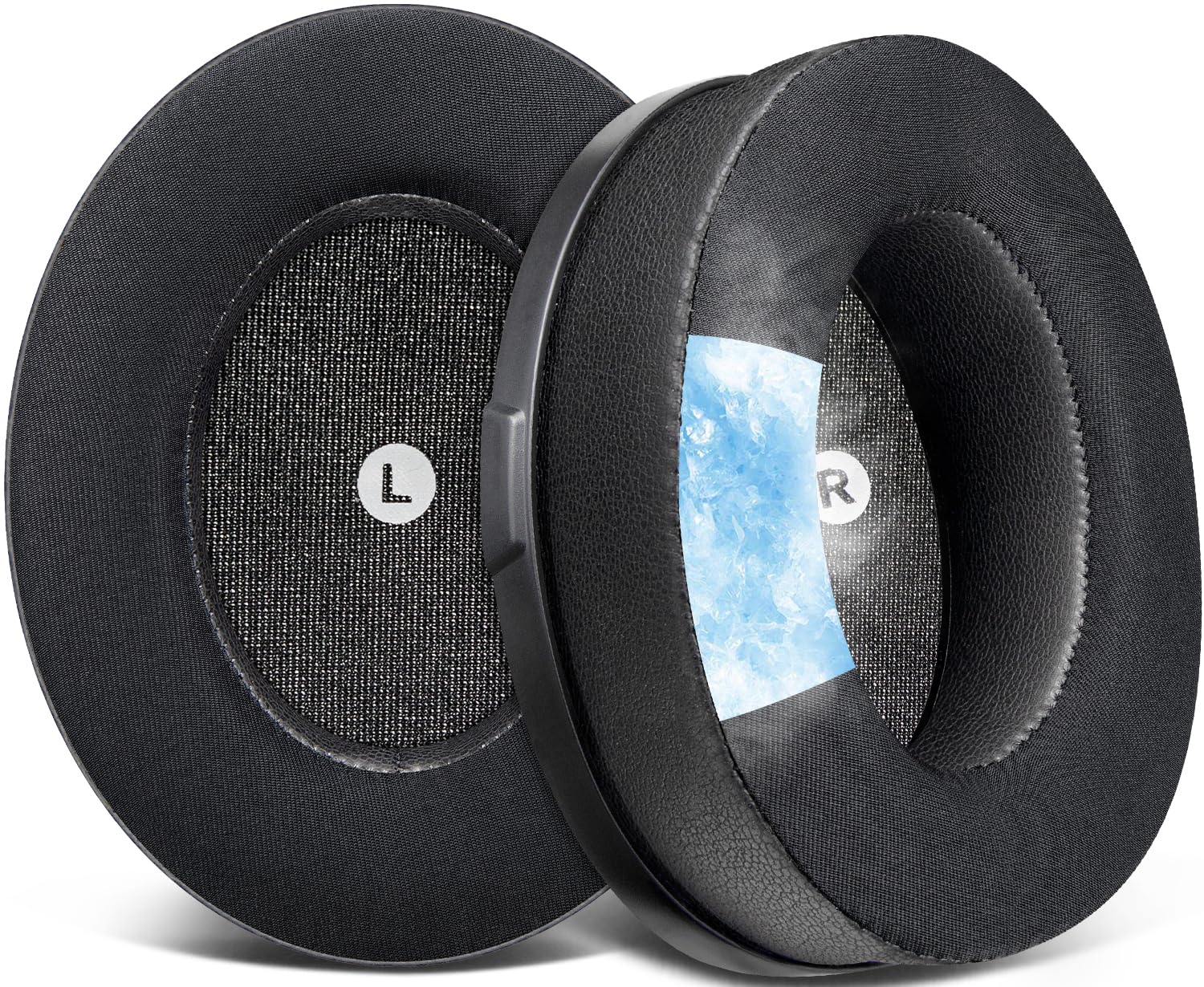 SOULWIT Cooling-Gel Replacement Earpads for Audeze Penrose/Penrose X/Mobius, Ear Pads for HyperX Cloud Orbit/Orbit S Headphones, Cushions with Durable Ice Silk Fabric, Noise Isolation Foam-Black