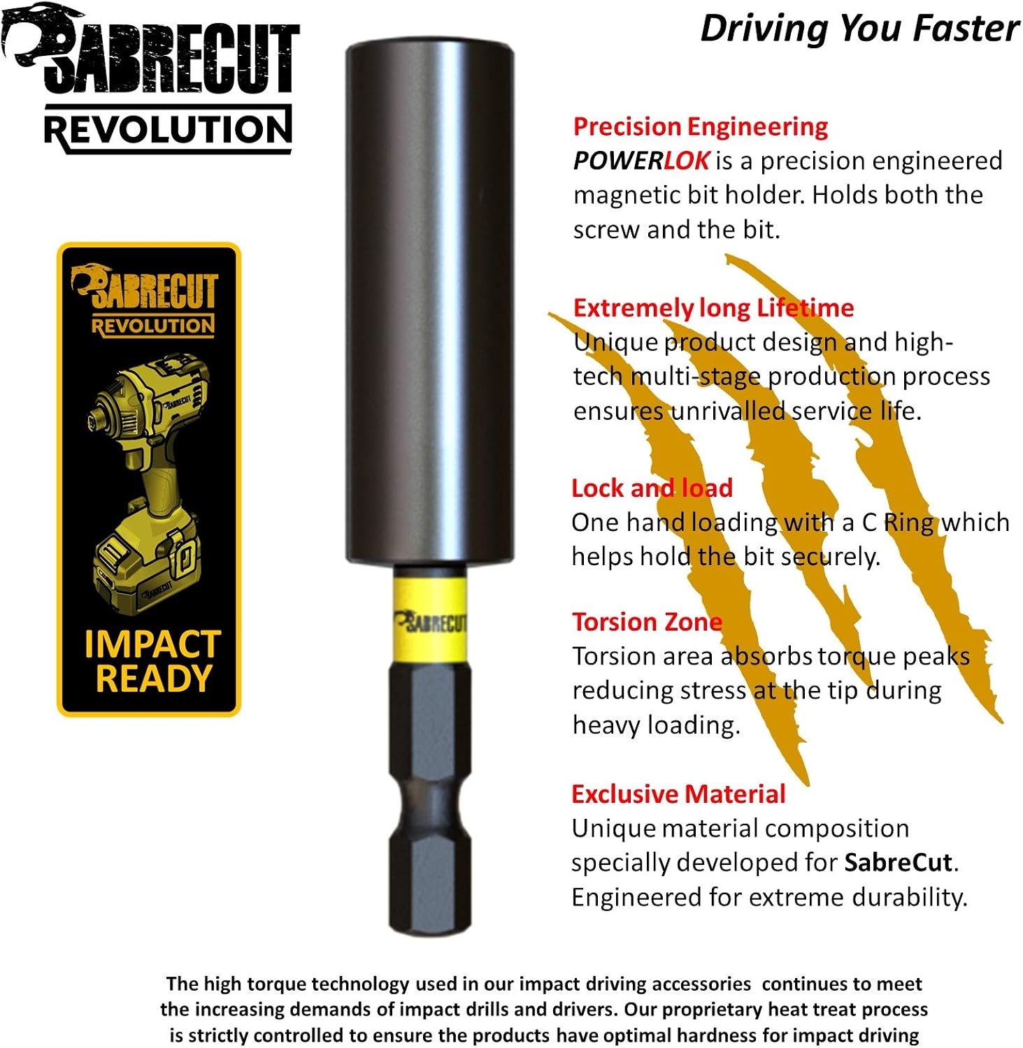 11 Piece SabreCut SCRK3 Magnetic 32mm PZ2 Screwdriver Impact Bits and 60mm Professional Impact Bit Holder - Image 3