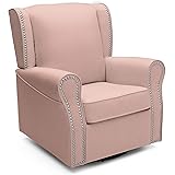 Delta Children Middleton Upholstered Glider Swivel Rocker Chair, Blush