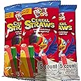 MIZO 2021 Kellogg's Cereal Straws Froot Loops Edible Breakfast Straw Alternatives for Milk, 90's Childhood Nostalgic Treat for Drinking and Eating, Cereals for Kids, Pack of 3, 5 Count, Multicolor