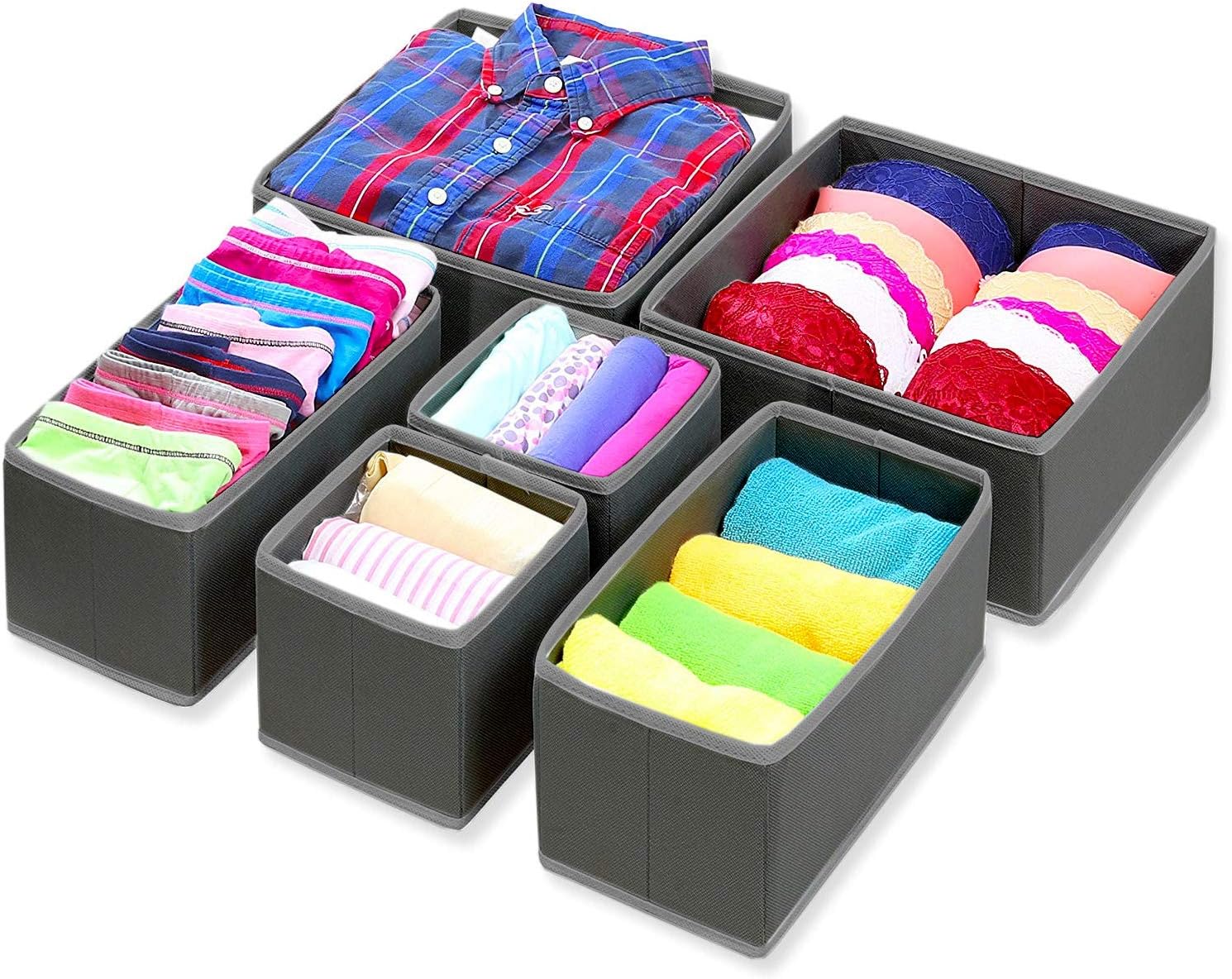 Foldable Dresser Drawer Organizer Storage Bins With