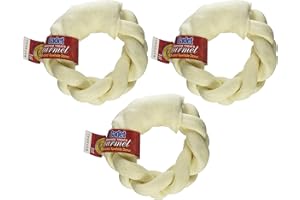 IMS PET Cadet Rawhide Treats Gourmet 5" Braided Rawhide Donut Pack of 3