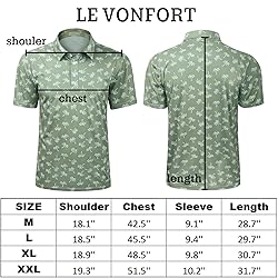 LE VONFORT Polo Shirts for Men Dry Fit Short Sleeve