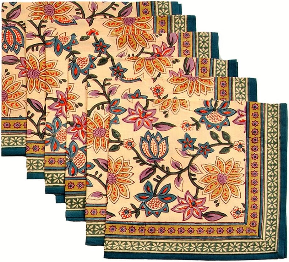 Eminent Craft - Placemat & Dinner Napkin Set - BUTTERFLY - Handmade - Cotton - Set of 6