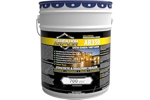 FOUNDATION ARMOR Armor AR350 Low Gloss Wet Look Concrete Sealer 5 Gallon - Professional Grade Color Enhancing Solvent Based Acrylic Sealer for Exterior Concrete and Pavers - 700 VOC